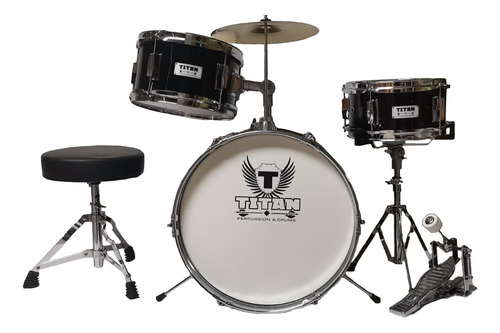 Bateria Titan Infantil Negra 3 Piezas