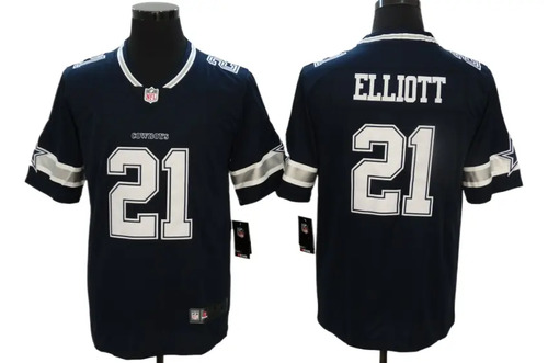 L Dzt 2026 Bicycle Jersey No.21 Ezekiel Elliott Azul Oscuro