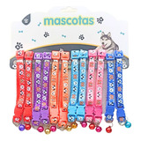 Kit 6pz Collares Para Mascotas Colores Mixtos Y Diseños 