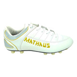 Chuteira Campo Masculino Mathaus New Galatic Couro Natural