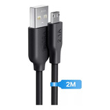 Cable Micro Usb V8 2 Metros 2.1 A Carga Rápida Cable Datos