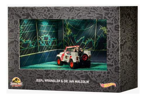 Hot Wheels Jurassic Park Jeep Wrangler & Dr. Ian Sdcc 2023 Color Crema