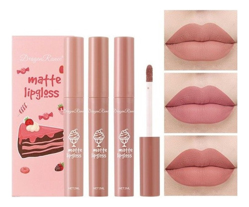 Set De 3 Labiales Liquidos Matte Lipgloss -  By Dragon Ranee