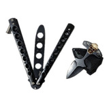 Kit Canivete Faca Butterfly Borboleta + Push Dagger