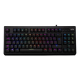 Teclado Gamer Vsg Quasar Rgb Qwerty Español Latinoamérica Color Negro Con Luz Rgb