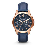 Reloj Fossil Grant Quartz Chronograph Para Hombre En Oro Ros