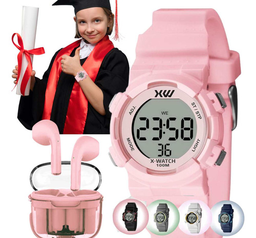 Kit Relógio X-watch Infantil Digital Xkppd + Fone Bluetooth