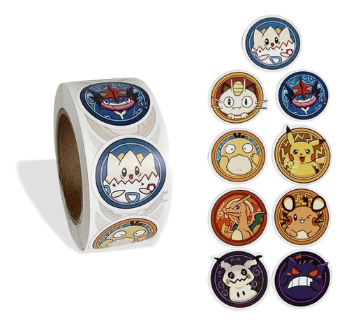 Pokémon - Set De 500 Stickers / Rollo De Pegatinas