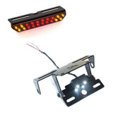 Porta Patente Rebatible Con Faro Stop Led Univ Ruta 3 Motos