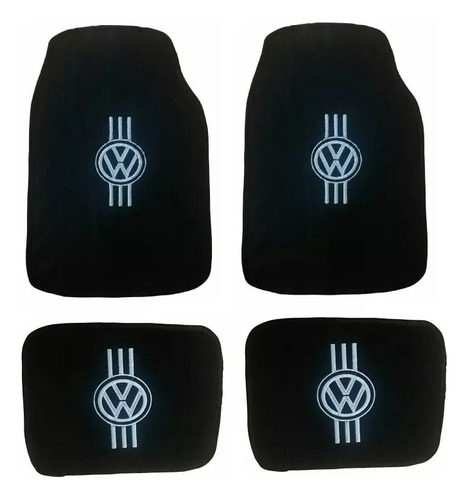 Kit 4 Tapetes Alfombra Logo Blanco Vw Bora Sport-wagen 2010