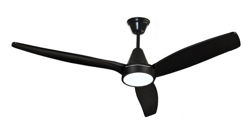 Ventilador De Techo Negro 3 Palas Negras Con Luz Led 18w F