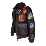 Chaqueta En Cuero Para Dama, Chaqueta Genuina Top Gun Piloto