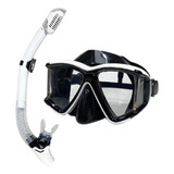 Kit Buceo Mascara Snorkel Profesional Ajustable Full Visión