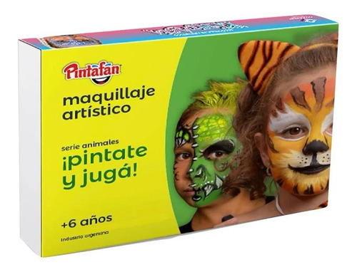 Kit Maquillaje Artistico Pintura Stencil Animales Niño Cuota