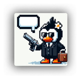 Mousepad Pinguino Con Pistola Y Flor Estilo Pixel