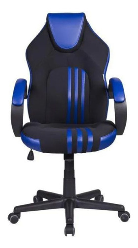 Cadeira Gamer Preta E Azul Pelegrin Pel-3005