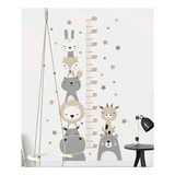 Vinil Decorativo Estatura Cuarto Bebe Niños Animales