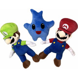 Peluches De Mario Bros, Luigi Y Lumalee En Set De 3 Piezas