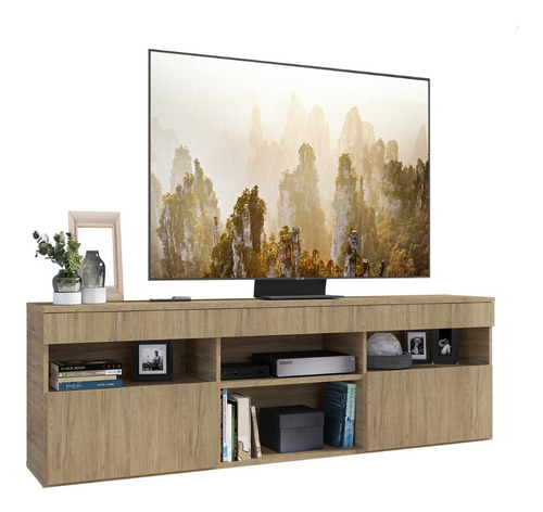 Rack Gabinete Para Tv Paris De 65 Pulgadas Color Madera