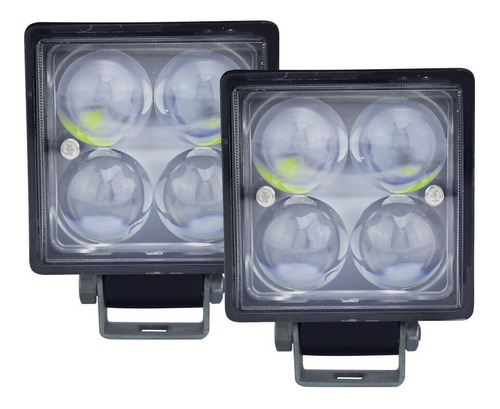 Kit De Faros Luz Blanca 4 Leds Tunelight Moto/jeep/auto 16w