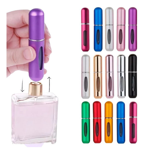 Mini Atomizador Para Perfume Recargable Capsula Viaje 5pz