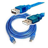 Cable Usb 2.0 A/a Macho-hembra Extension 4 Mts Azul