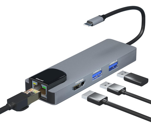 Usb C Hub Ethernet, Sivxnem Usb-c Dongle (estación De Acopla