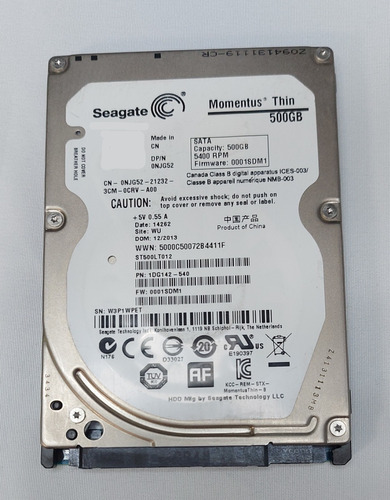 Hd Interno Para Notebook 500gb Seagate St500lt012