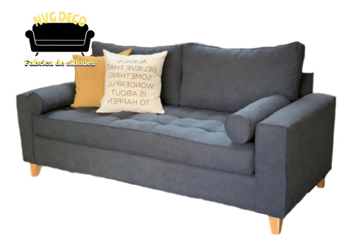 Sillon Sofa Chicago 3 Cuerpos En Chenille Antidesgarro 