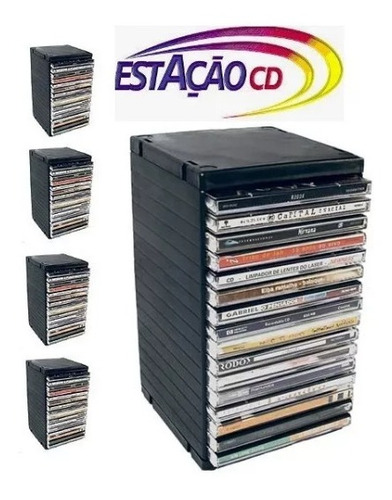 7 Unid Porta Cd - Rack Newness Capacidade 16 Cd´s