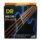 Encordado Para Bajo 4 Cuerdas Dr Strings Neon Orange Nob-40