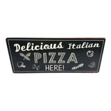 Placa Decorativa Em Metal Pizza