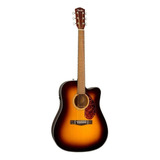 Guitarra Electroacústica Fender Concert Cc-140sce Para Diestros Sunburst Nogal Brillante