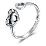 Anillo Compromiso Amor Para Mujer Ajustable En Plata 925