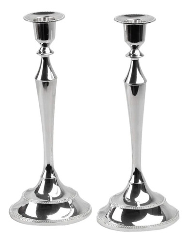 Juego De Candelabros Shabat Chapados En Plata Kosher