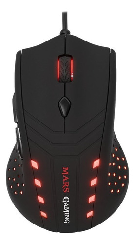 Mouse Gamer Ratón Juegos Usb Periférico Rojo Pc Ergonómico Color Negro