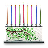 Menorah/candelabro Ner Mitzvah Multicolored