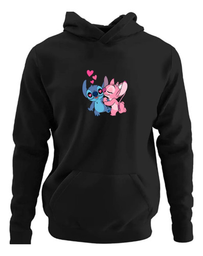 Moletom Blusa De Frio Canguru Lilo Stitch Casal Fofinho