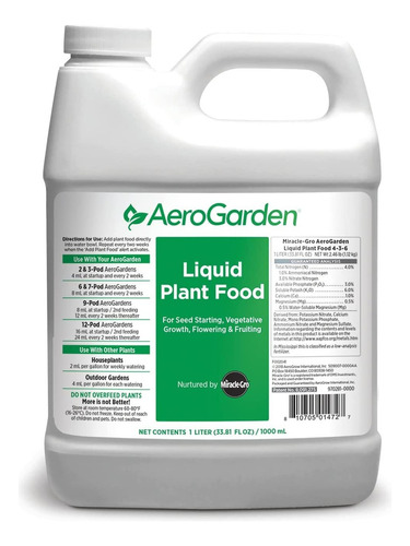 Aerogarden Liquid Nutrients (1 Liter)