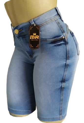 Shorts Jeans Feminino Ate O Joelho Kit Com 3 - Promoção 