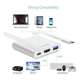 Adaptador Usb C A Hdmi 3 En 1 Usb 3.0 Usb Tipo C