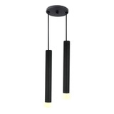 Pendente Duplo Tubo Palito Moderno 30cm Preto