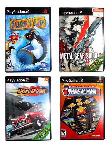 Ps2 Lote De Juegos X 4: Metal Gear 2, Midway Arcade, 