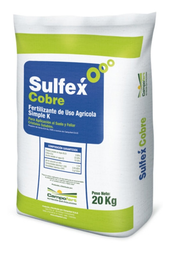 Sulfato De Cobre Soluble X 20 Kilos