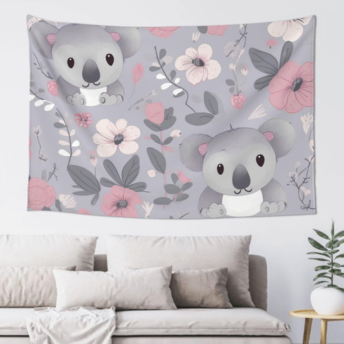 Adanti Koala Pattern Print Tapestry Decorative Wall Soft Wi.