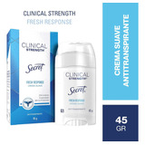 Antitranspirante Secret Clinical Strength Fresh Response Crema Suave 45g