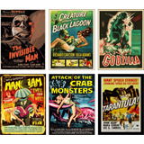 Cuadro Poster Peliculas De Terror Vintage 6 Imagenes 