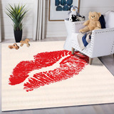 Alfombra Infantil Natural Rojo Labios 120x170cm Kreatex