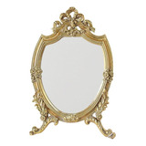 Espelho De Parede Dourado Antigo Oval Decorativo, Decoração