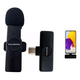 Microfone De Lapela Sem Fio Para Celular Type-c Alta Conexão